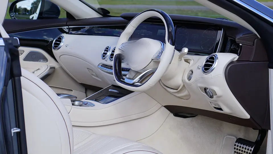 Beige Interior of a Mercedes-AMG S 63